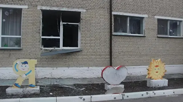 Дитячий садочок Сонечко в Охтирці після обстрілу в лютому 2022 року