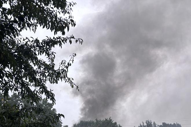 Дим після удару по Сумах