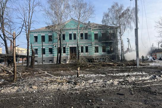 Зруйнована будівля в Білопіллі на Сумщині