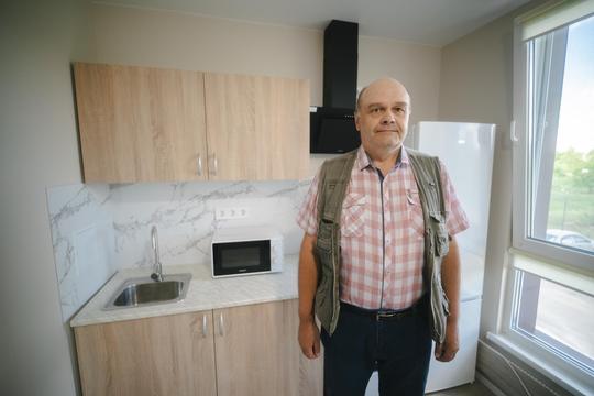 житель модульного містечка в Сумах