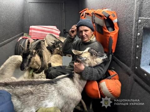 evakuatsiya cholovika z 11 kozamy