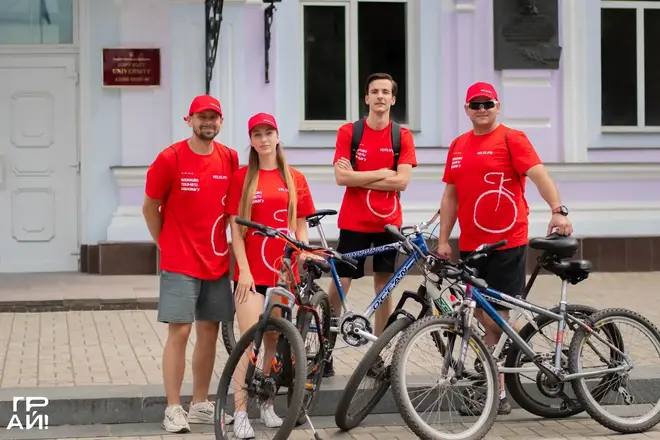 uchasnyky velokvestu v sumakh Учасники велоквесту в Сумах