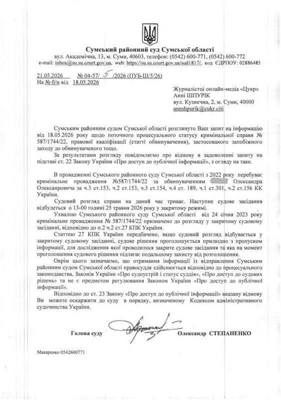 Кримінальна справа проти чоловіка, який торгує солодкою ватою в Сумах