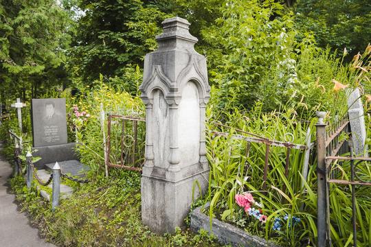 Пам'ятник у бур'янах на Петропавлівському кладовищі