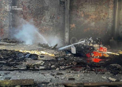 Для робіт з ліквідації наслідків обстрілу використовували роботизовані комплекси