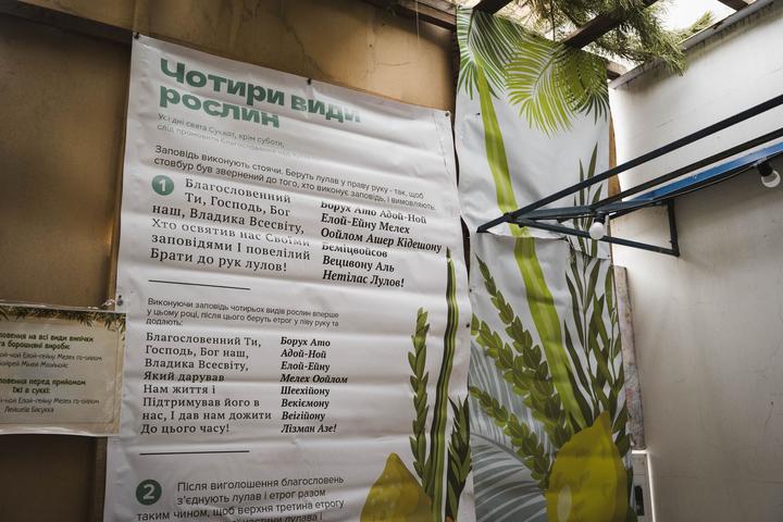 Інформаційний стенд пояснює традиції свята Суккот