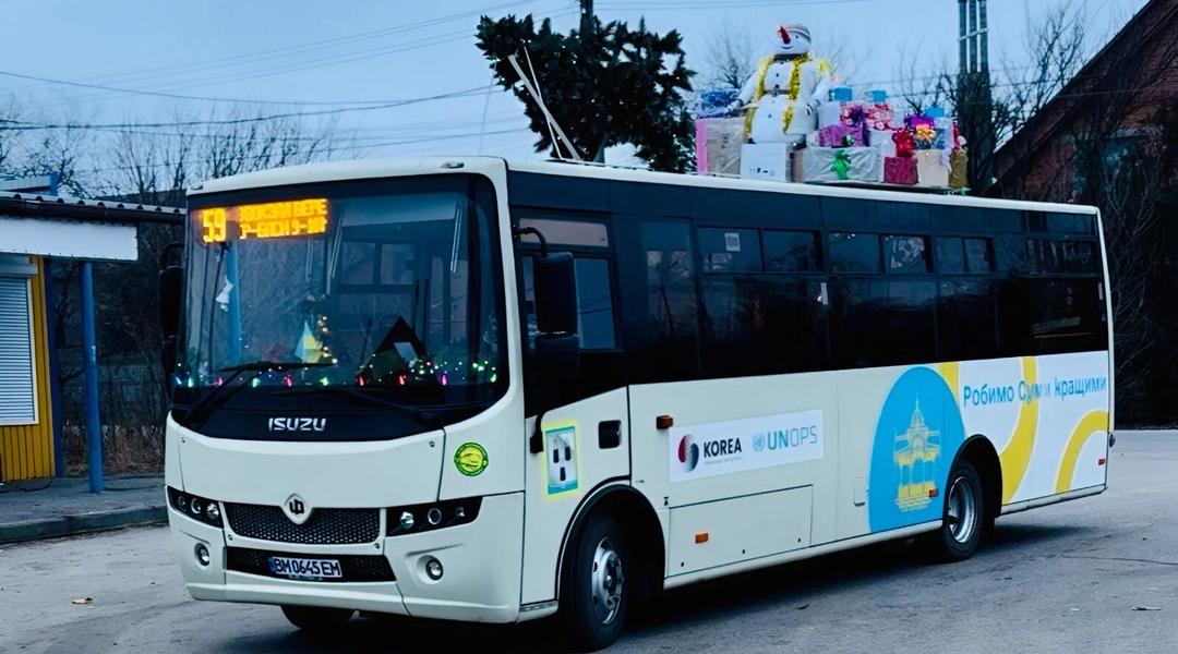 Новорічний автобус у Сумах
