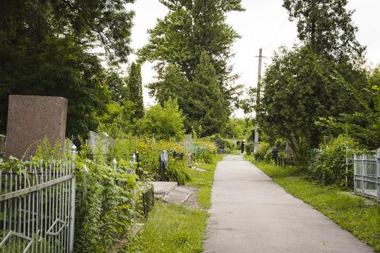 Дорога на Центральному кладовищі в Сумах