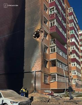 Наслідки обстрілу 6 жовтня у Сумах