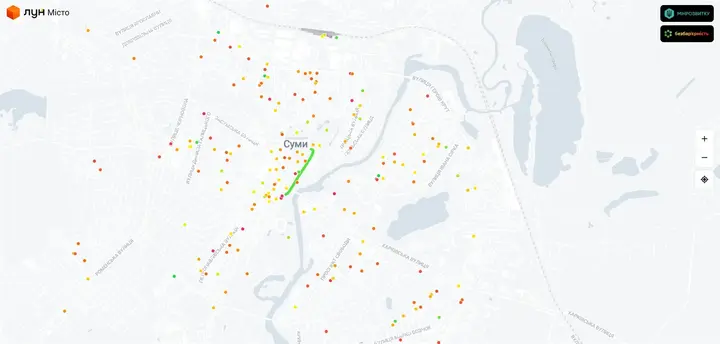 mapa bezbar yernosti v sumakh Мапа безбар'єрності в Сумах