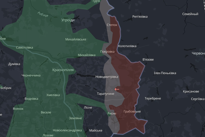 Мапа просування росіян на Сумщині