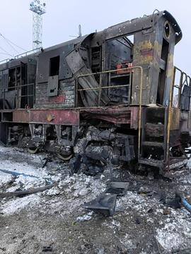 poshkodzhenyyy lokomotyv na sumshchyni Пошкоджений локомотив на Сумщині