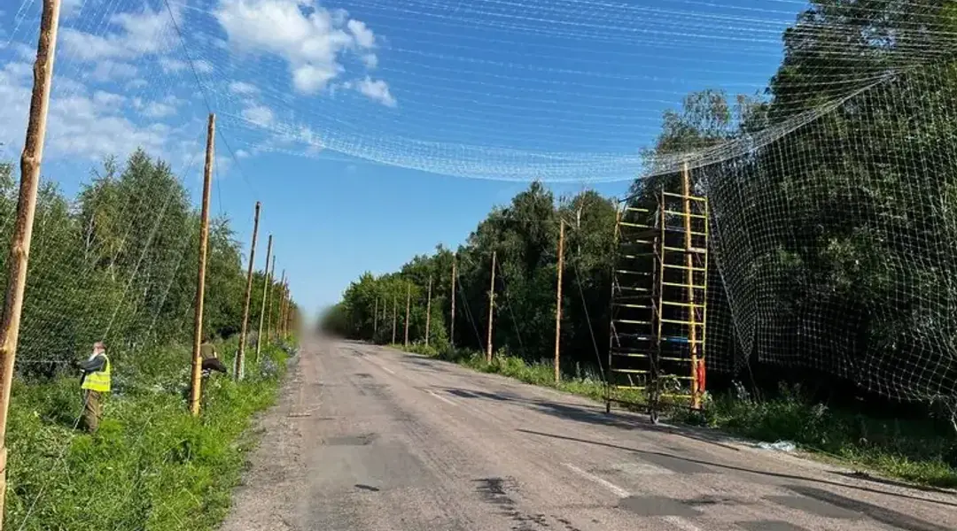 antydronovi tuneli na sumshchyni Антидронові сітки на Сумщині
