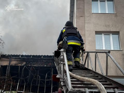 гасіння пожежі в Шостці