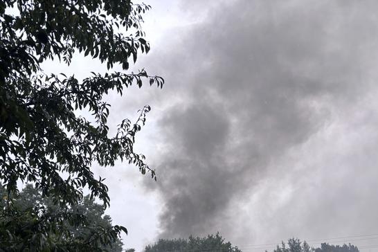 Дим після удару по Сумах